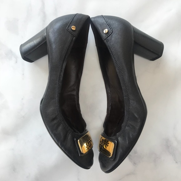 Tory Burch Shoes - Tory Burch Black Leather Pumps Size 8